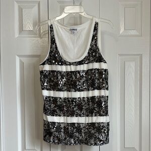 Express Lace and Sequin Tank (L)